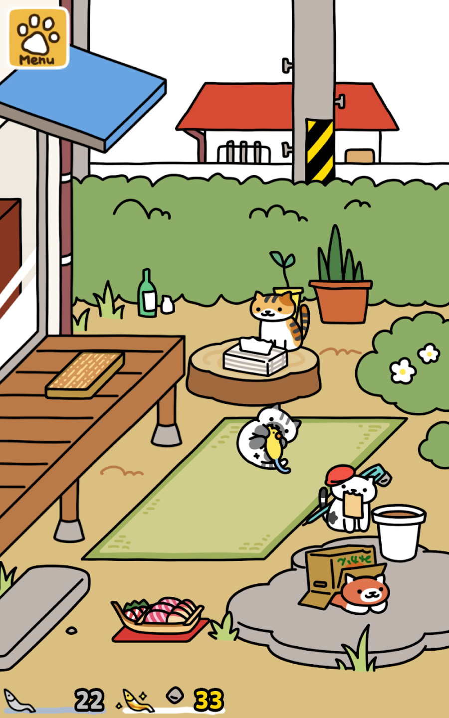 Neko Atsume 2 Screenshot - Garden View